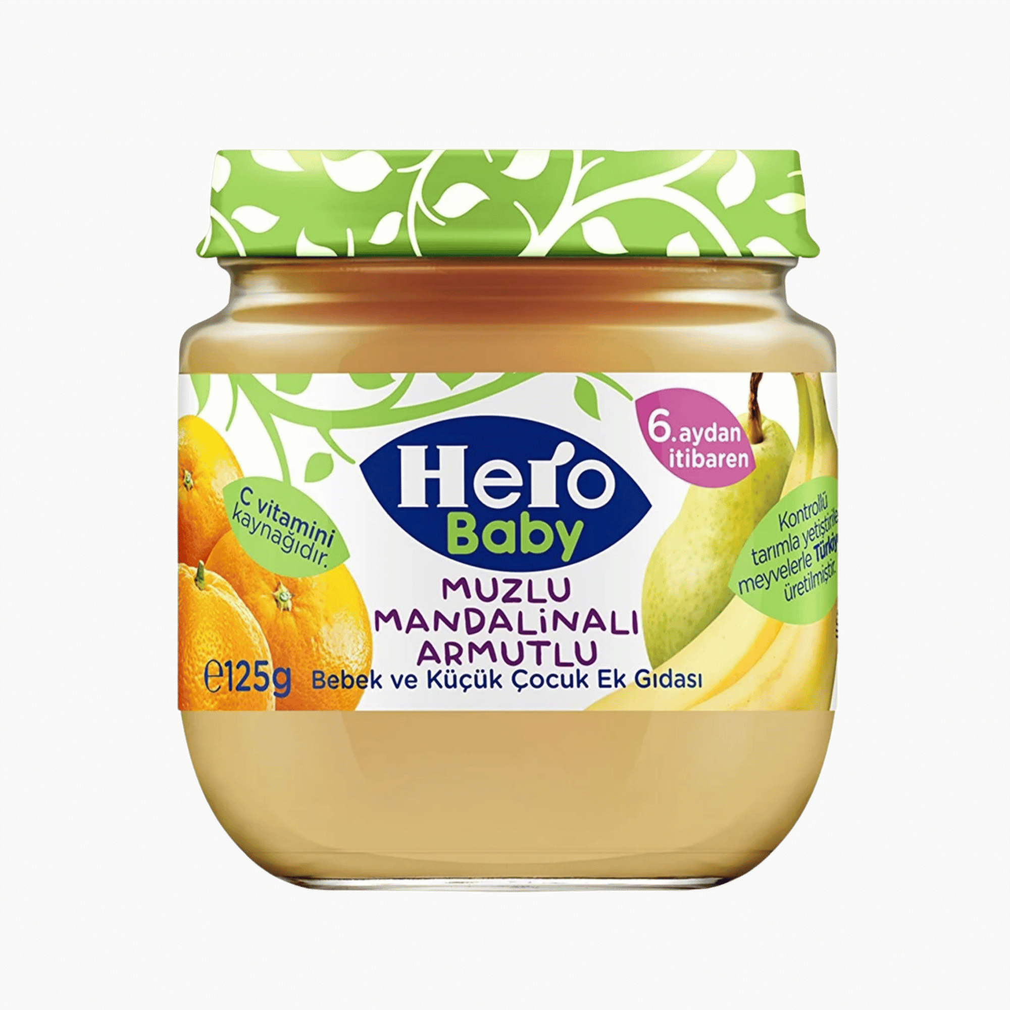 6+ Hero baby Muzlu ve Mandalinalı  Armutlu seker ilavesiz 125 gr