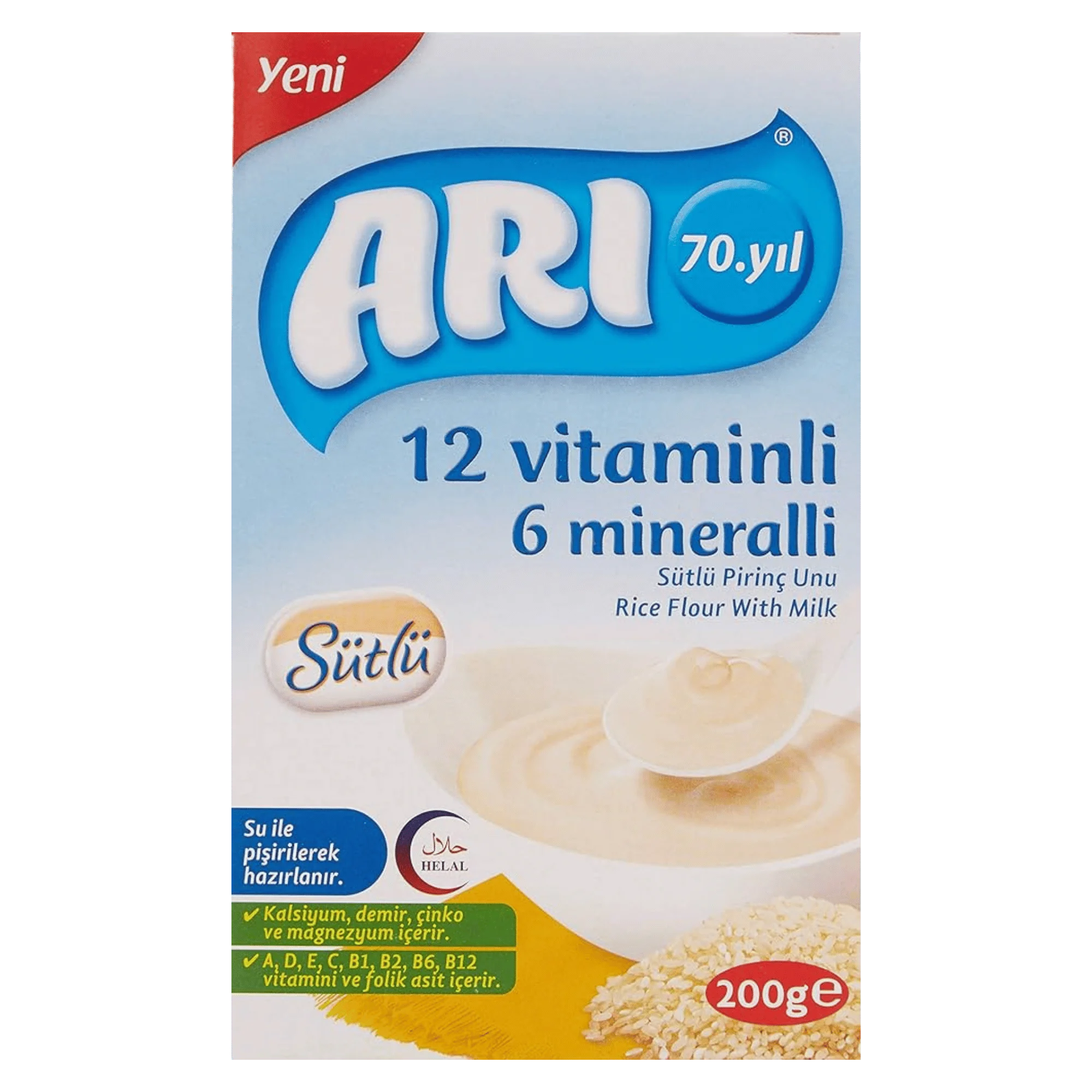 Arı 12 Vitaminli 6 Mineralli Sütlü Pirinç Unu 200 gr
