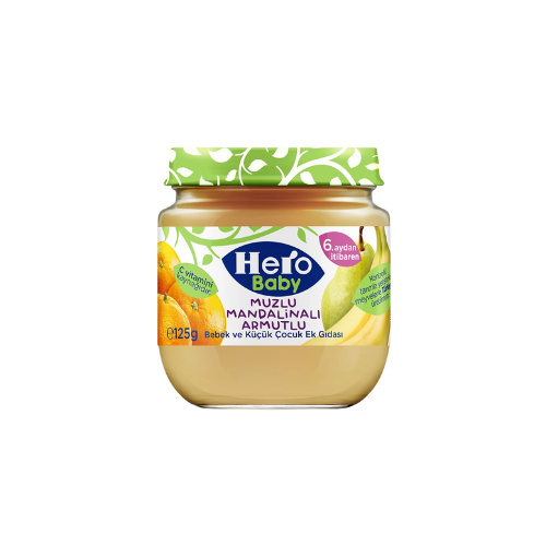 6+ Hero baby Muzlu ve Mandalinalı  Armutlu seker ilavesiz 125 gr