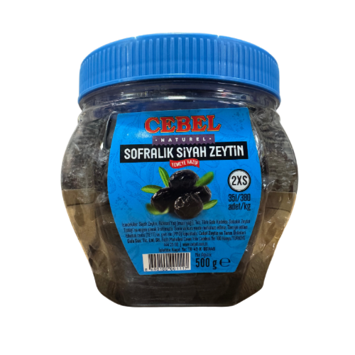 Cebel 2XS Kalibre 351-380 Siyah Zeytin 500 Gr