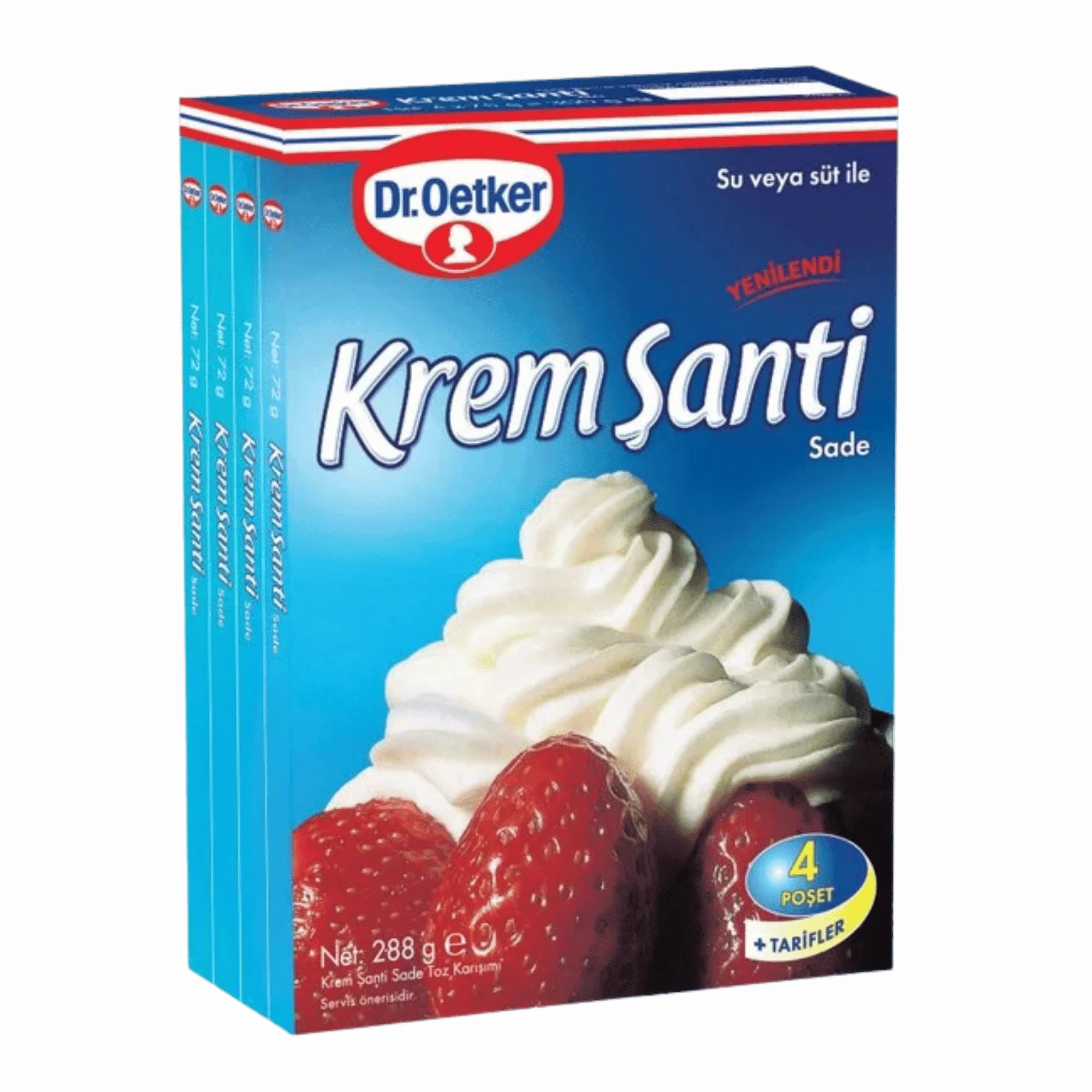 Dr. Oetker 4 lü poşet krem şanti 288 gr