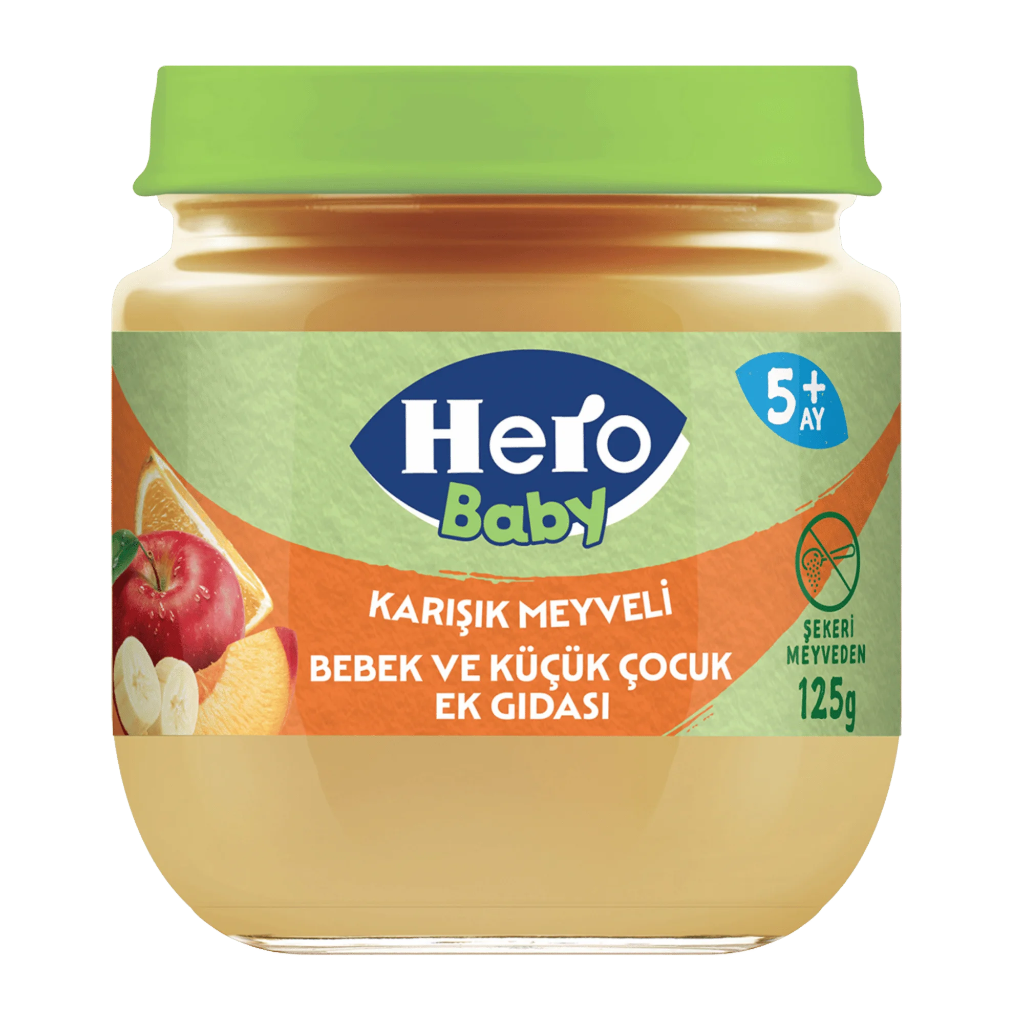 5+ ay hero baby karışık meyveli  bebek ve küçük çocuk ek gıdası 125 gr