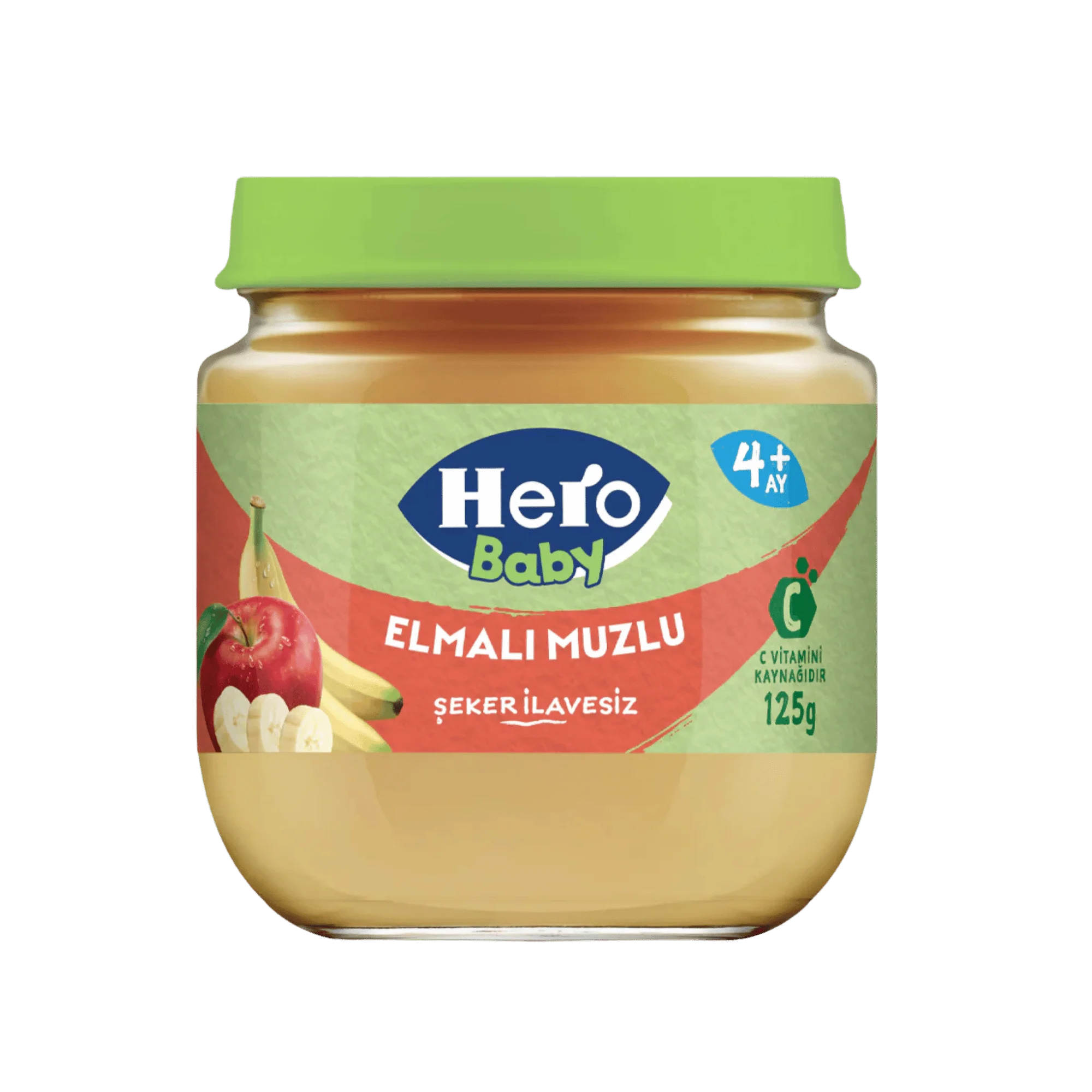 4+ ay Hero baby elmalı muzlu  seker ilavesiz 125 gr