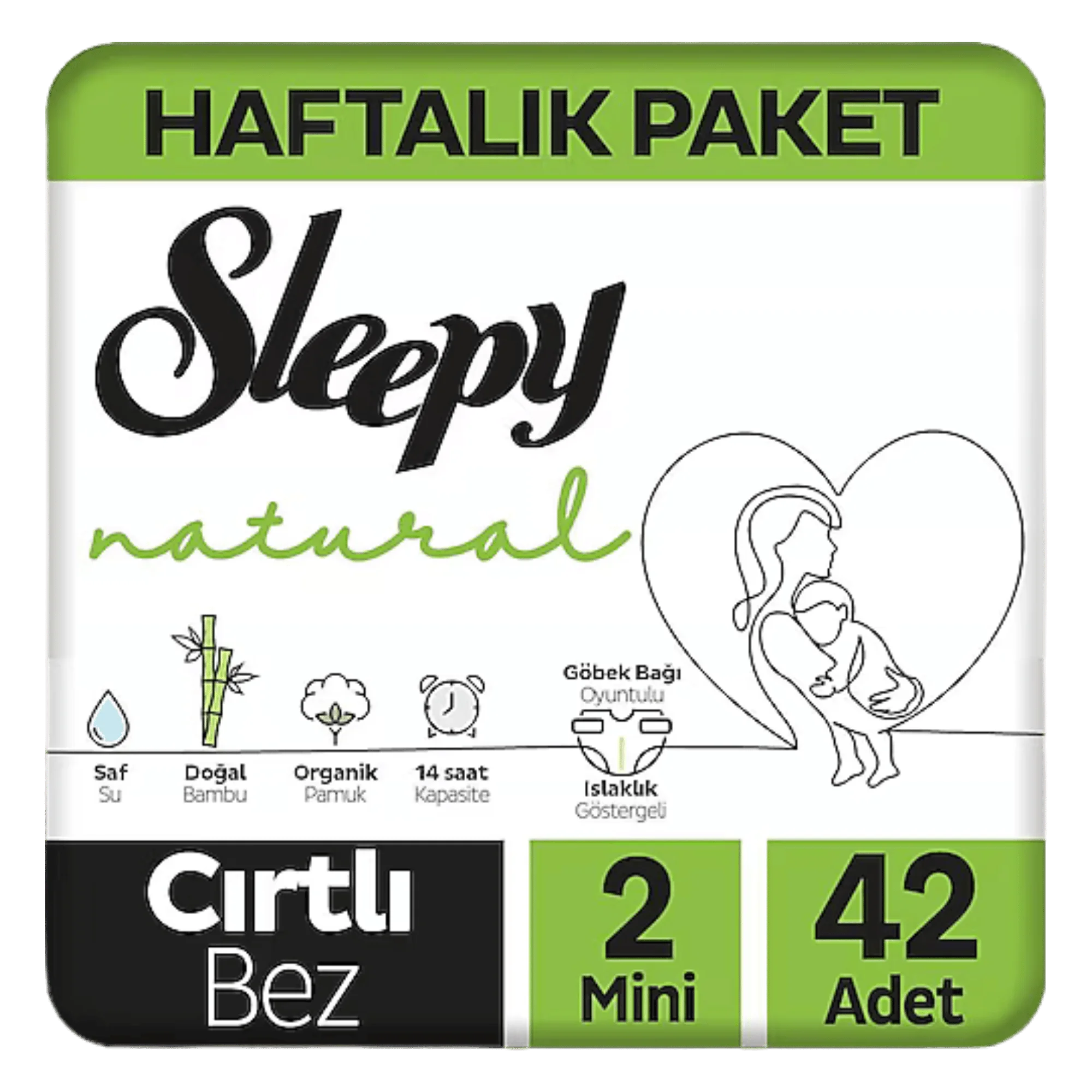 Sleepy Natural Mini 2 Beden Bebek Bezi 3-6 kg 42 Adet