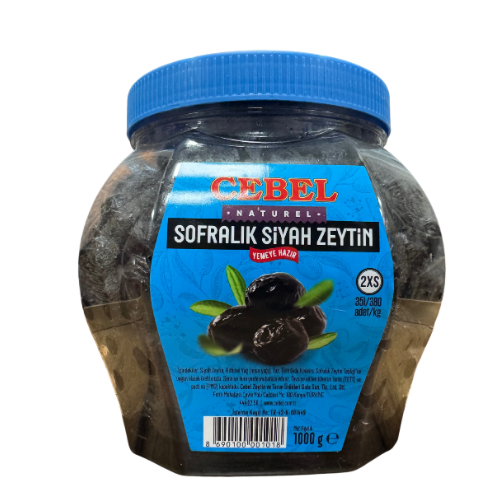 Cebel 2XS Kalibre 351-380 Siyah Zeytin 1000 Gr