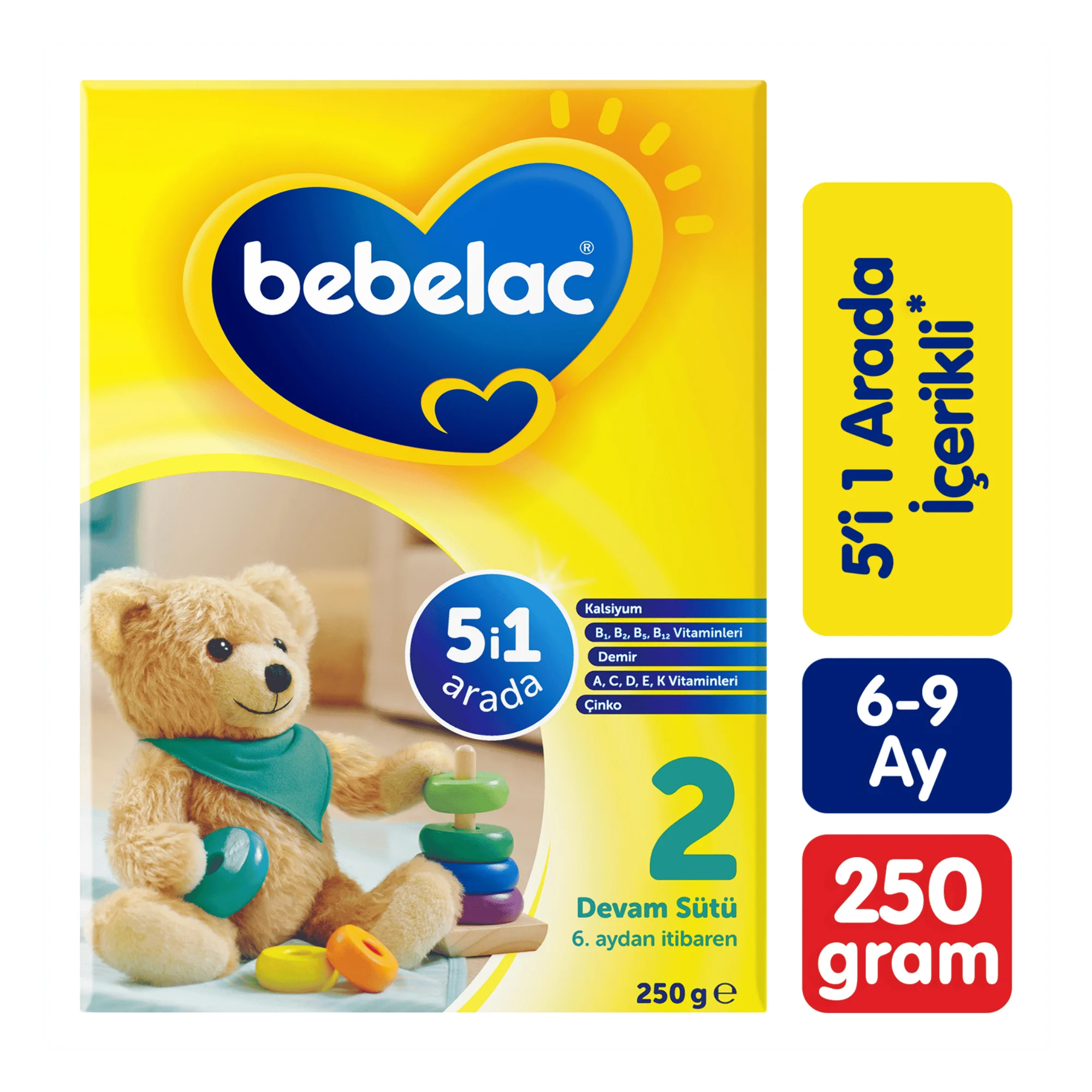 Bebelac 5 i 1 arada 2 devam sütü 250 gr
