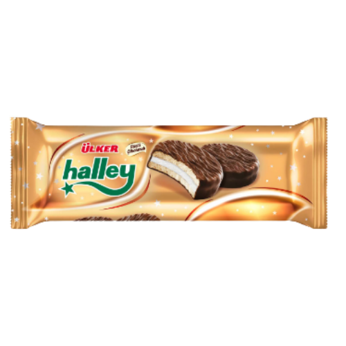 Ülker Halley Çikolata Kaplamalı Sandviç Bisküvi 8'li 240 G