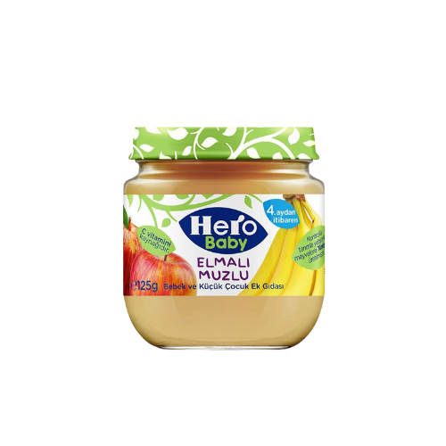 4+ ay Hero baby elmalı muzlu  seker ilavesiz 125 gr